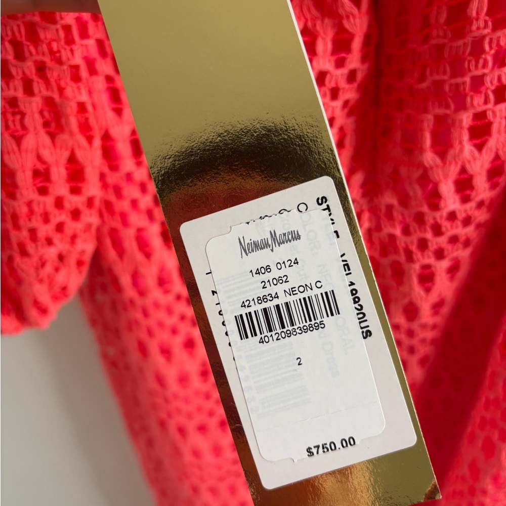 PatBO Neon Coral Cut-Out Crochet Dress - Picture 8 of 10